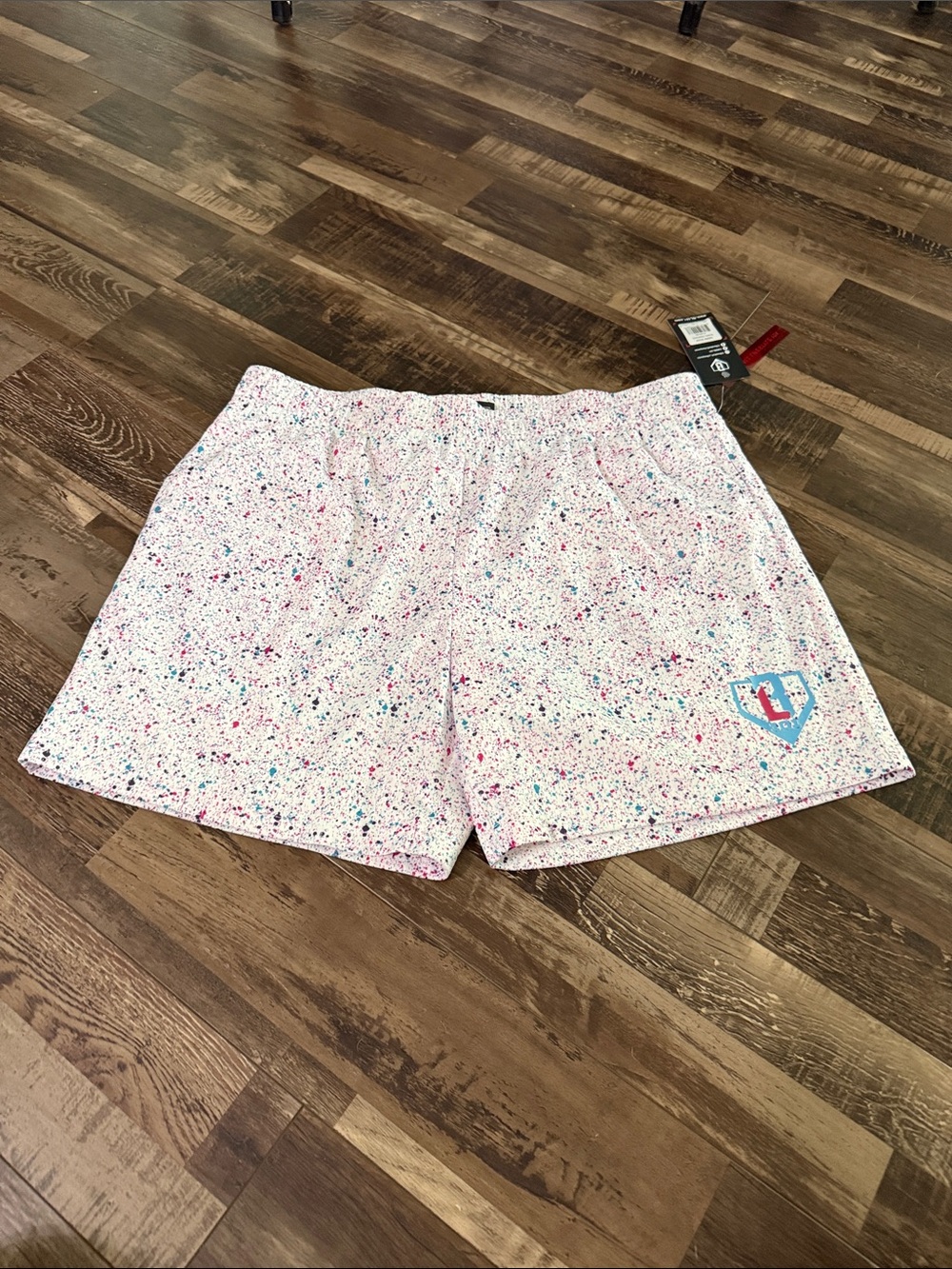 Athletic Speckle Print Men’s Shorts - Pink Multi